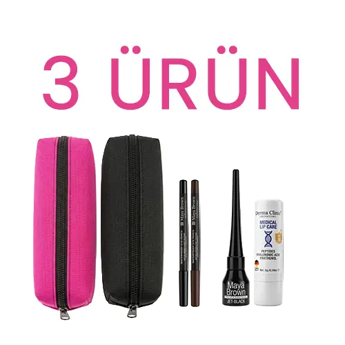 Sosyal Paket - 3 Ürünlü Paket (4 Parça) (Göz Kalemi / Dudak Balmı / Dipliner) + Çanta
